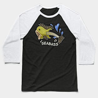 Sea Bass Music Guitar Ocean Notes Baseball T-Shirt